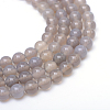 Round Natural Grey Agate Bead Strands X-G-R345-4mm-07-1