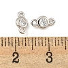 925 Sterling Silver Pave Clear Cubic Zirconia Connector Charms STER-B005-02P-2