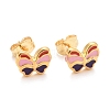 304 Stainless Steel Enamel Stud Earrings EJEW-B009-23G-2