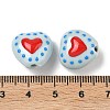 Heart Pattern Handmade Porcelain Enamel Beads PORC-G016-03O-4