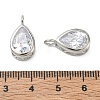 Brass Pave Clear Cubic Zirconia Pendants CU-CBA42CA-04D-P-3