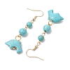 Synthetic Turquoise Dangle Earrings EJEW-JE05849-04-4