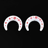 Christmas UV Plating Printed Opaque Acrylic Beads MACR-N018-07A-1