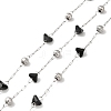 Black Glass Faceted Triangle Beaded Chains CHS-B004-03P-1