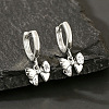 Brass Micro Pave Cubic Zirconia Bowknot Hoop Dangle Earrings for Women WG84F56-02-1