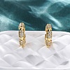 Brass Micro Pave Clear Cubic Zirconia Hoop Earrings EJEW-R025-17G-1