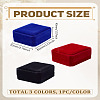 3Pcs 3 Colors Rectangle Velvet Pendant Storage Boxes VBOX-LP0001-02-2