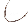 Natural Green Aventurine Nugget Pendant Necklace with Waxed Cord for Women NJEW-F306-01A-4