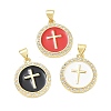 Religion Cross Brass Micro Pave Clear Cubic Zirconia Pendants CU-CBA83A6-03B-G-1
