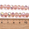 Electroplate Transparent Glass Beads Strands EGLA-A046-01C-15-4