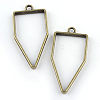 Rack Plating Alloy Polygon Open Back Bezel Pendants PALLOY-S047-10F-FF-1