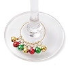 Christmas Brass Bell Wine Glass Charms AJEW-JO00257-4