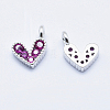 Brass Micro Pave Cubic Zirconia Charms ZIRC-J040-08P-NR-2
