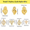 20Pcs 5 Styles Alloy Pandants FIND-SC0017-34-2