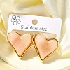 304 Stainless Steel Plastic Stud Earrings EJEW-M070-01G-01-2