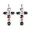 Brass Micro Pave Cubic Zirconia Pendants CU-CBADC6C-13P-08-1