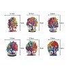 6Pcs Tree DIY Diamond Painting Keychain Kit PW-WG16602-01-5