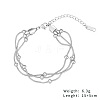 Stainless Steel Multi-strand Bracelets Round Snake Chain Bracelets for Women Men FH6045-1-1