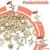 50Pcs 10 Styles Alloy Crystal Rhinestone Pendants ALRI-FS0001-14-2