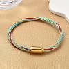 304 Stainless Steel with Polyester Metallic Cord Bracelets for Women BJEW-Z145-01G-33-1