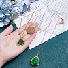 2Pcs 2 Styles Imitation Chalcedony Buddha Pendant Stainless Steel Chain Necklaces NJEW-UN0001-90-4