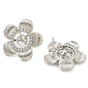 Rack Plating Brass Micro Pave Cubic Zirconia Stud Earring Findings KK-T072-02P-2