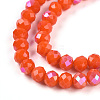 Electroplate Opaque Solid Color Glass Beads Strands X-EGLA-A044-P6mm-L03-1-3