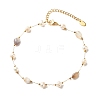 Natural Gemstone & Pearl Beaded Anklet AJEW-AN00500-3