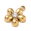 Valentine's Day 304 Stainless Steel Clear Cubic Zirconia Charms STAS-I369-05G-2