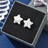 304 Stainless Steel Plastic Imitation Pearl Stud Earrings EJEW-R030-01G-03-1