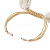 Adjustable Acrylic Imitation Pearl Braided Bead Bracelets for Women BJEW-JB10662-4