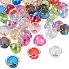 40Pcs 10 Colors UV Plating Acrylic Bead Caps PACR-TA0001-22-3