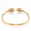 Brass Micro Pave Cubic Zirconia Cuff Bangles BJEW-T018-06G-NF-2