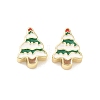 Christmas Brass Enamel Beads KK-I474-G22-1