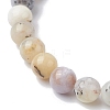 Natural African Opal Round Beaded Stretch Bracelets BJEW-JB09917-01-3