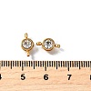 201 Stainless Steel Crystal Rhinestone Flat Round Connector Charms STAS-F318-04G-3