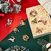 9Pcs 9 Styles Christmas Theme Rhinestone Brooch Pin JEWB-DC0001-33-4