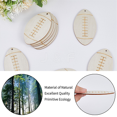 Sport Ball Theme Unfinished Wooden Painting Hanging Ornaments WOOD-WH20001-12C-1