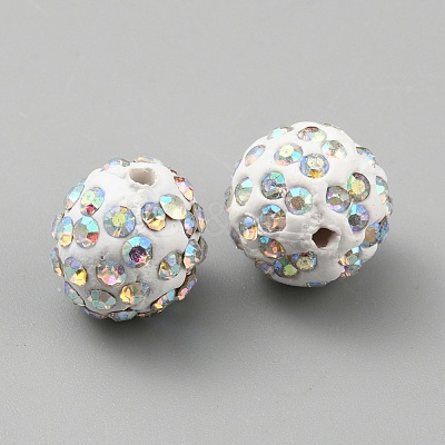 Handmade Polymer Clay Rhinestone Beads CLAY-WH0011-08L-1
