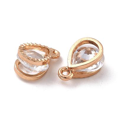 Teardrop Alloy Charms ZIRC-R007-038A-03-1