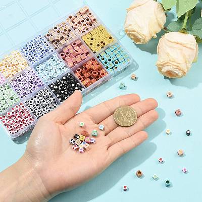 1440Pcs 15 Colors Opaque Acrylic Beads OACR-FS0002-80-1