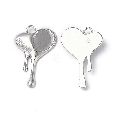 Non-Tarnish 304 Stainless Steel Pendant Cabochon Settings STAS-C066-26P-1