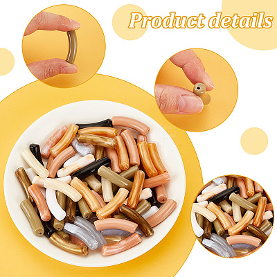 100Pcs 10 Styles Opaque Acrylic Beads MACR-PH0001-72B-1