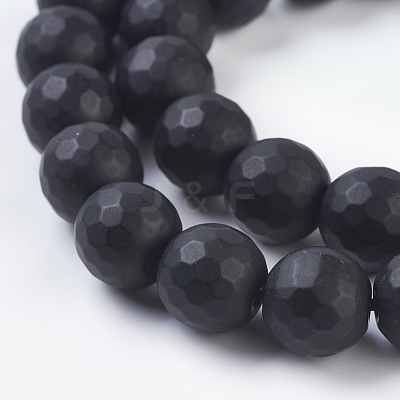 Synthetic Black Stone Beads Strands G-C059-10mm-1-1