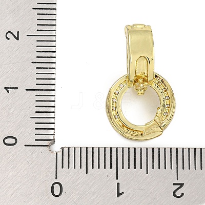 Rack Plating Round Ring Brass Micro Pave Clear Cubic Zirconia Twister Clasps KK-F876-07G-02-1