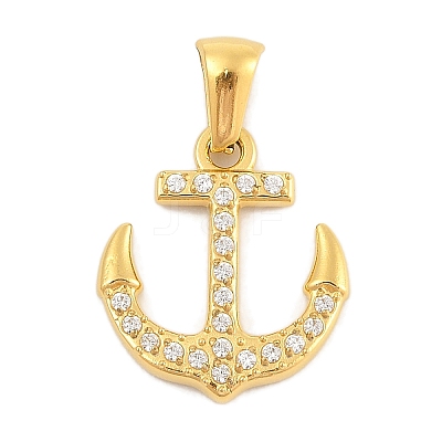 Ion Plating(IP) 304 Stainless Steel Micro Pave Cubic Zirconia Pendants STAS-D112-03G-10-1