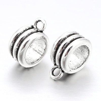 Rondelle Bail Beads Alloy Tube Bails PALLOY-L148-03-1
