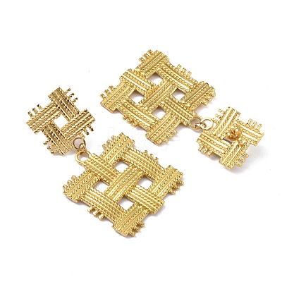 304 Stainless Steel Stud Earrings EJEW-M250-02B-G-1