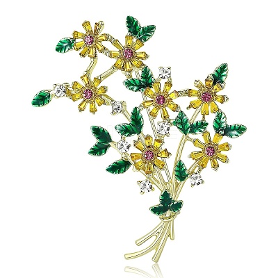 Chrysanthemum Flower Enamel Pins JEWB-B035-01G-1