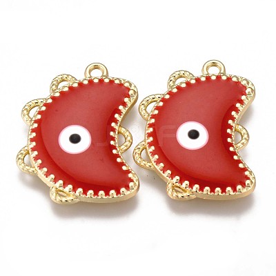 Eco-Friendly Alloy Enamel Pendants ENAM-N050-26-NR-1